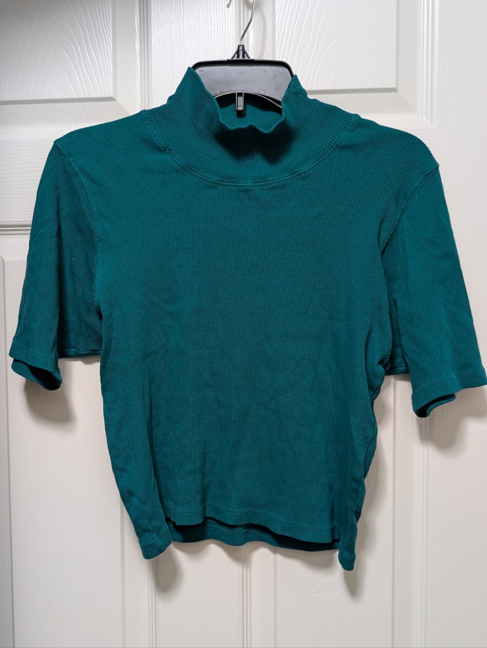 Big Bud Press Rib Turtleneck Shirt Short Sleeve Top Many Colors Size Large Teal